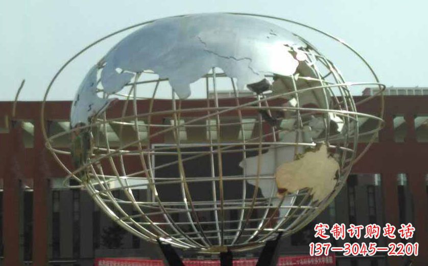 保定不锈钢地球仪雕塑象征地球的美丽