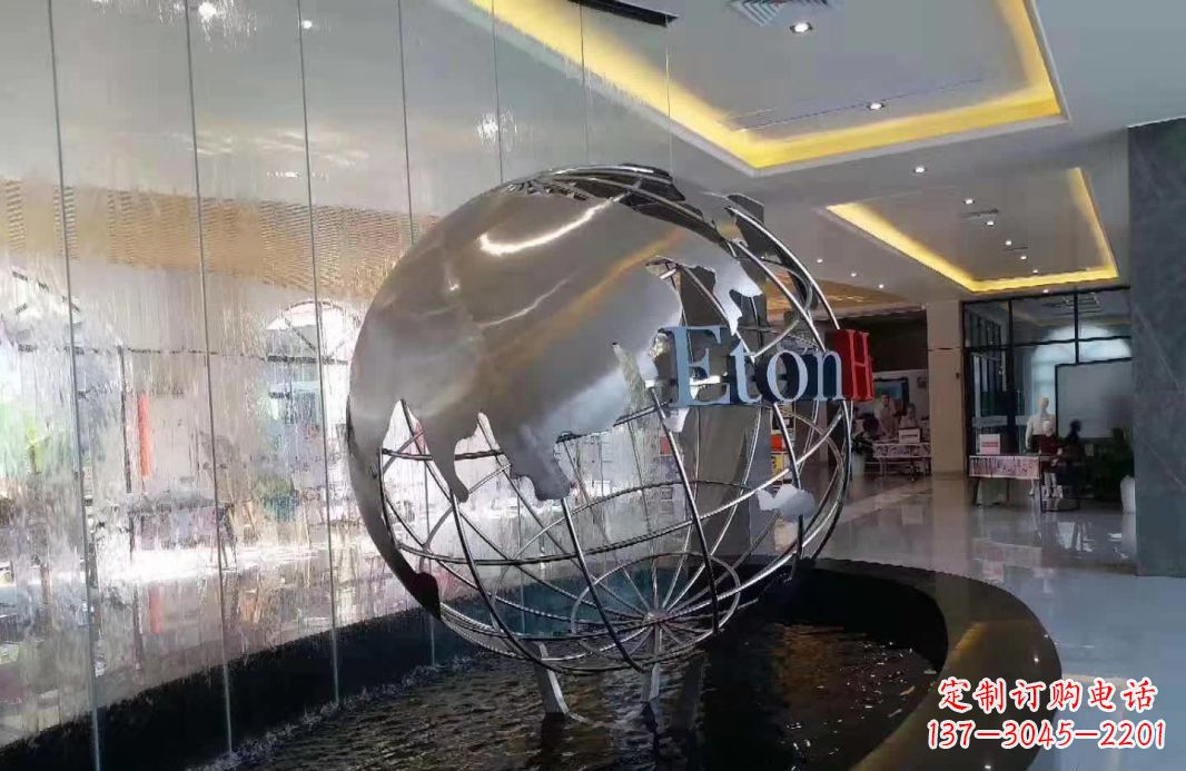 保定大地见证——不锈钢地球仪喷泉雕塑