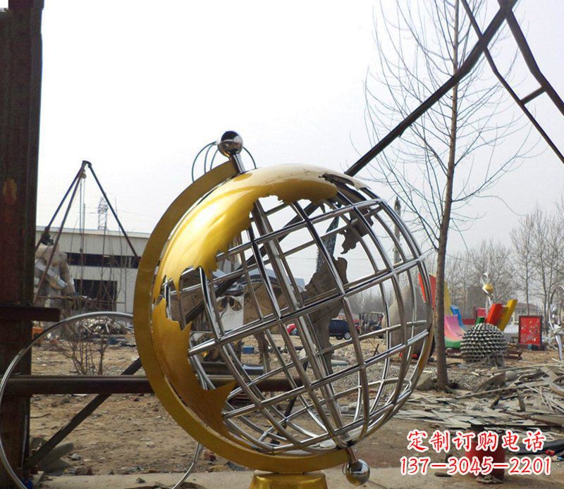 保定不锈钢地球仪雕塑象征着美好未来
