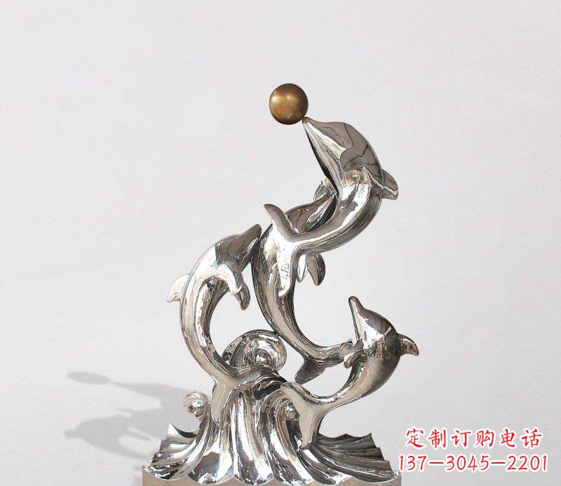 保定不锈钢海豚雕塑精美的艺术杰作