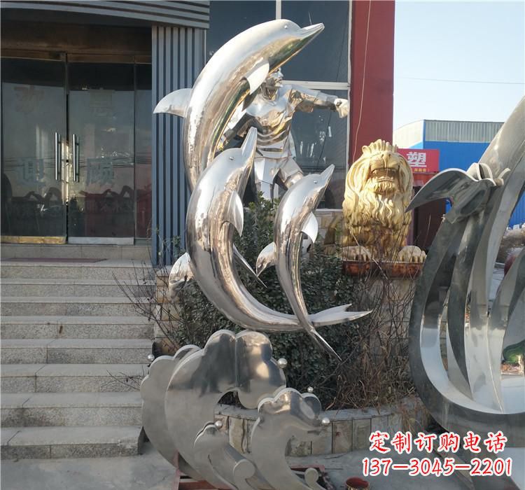 保定不锈钢海豚雕塑——精美外观,传递环保理念