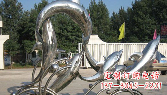 保定不锈钢海豚雕塑精美雕刻展现海洋之美