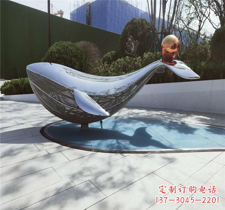 保定不锈钢动物镜面海豚雕塑