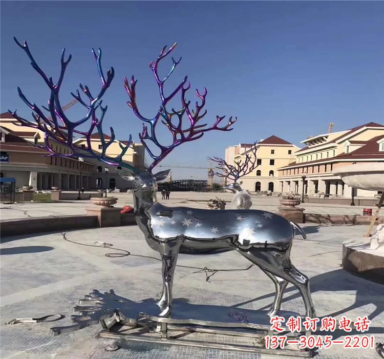保定不锈钢动物鹿 雕塑