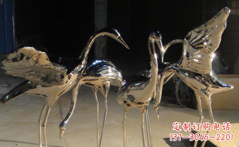 保定仙鹤雕塑不锈钢锻造的精美艺术
