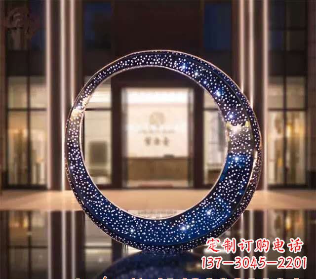 保定不锈钢发光月亮雕塑