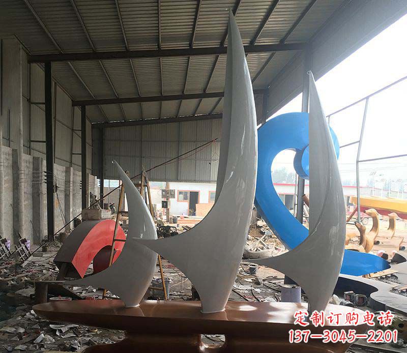 保定不锈钢帆船景观雕塑 (2)
