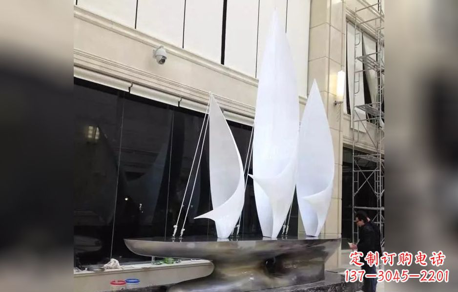 保定不锈钢帆船广场景观雕塑