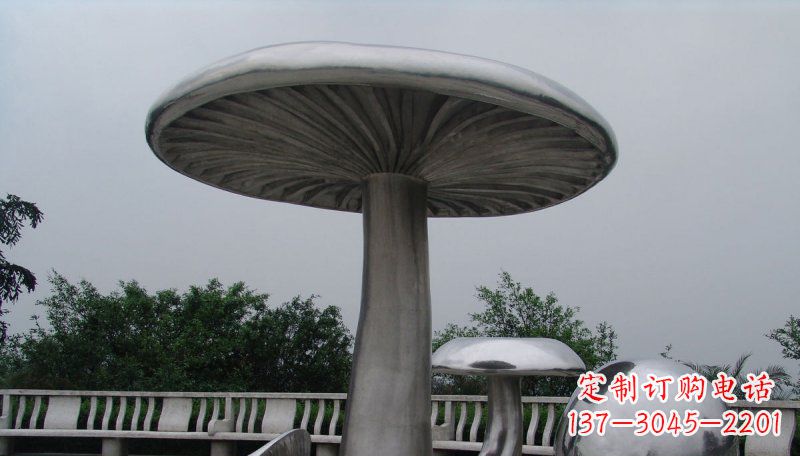 保定不锈钢仿真蘑菇凉亭雕塑