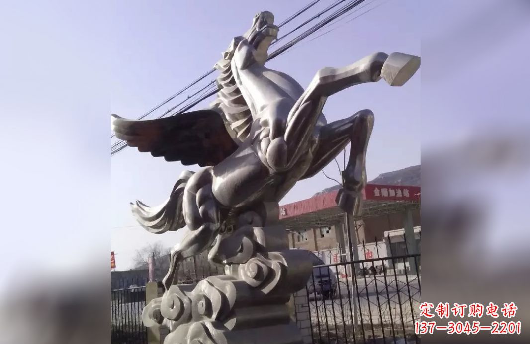 保定不锈钢飞马雕塑_2