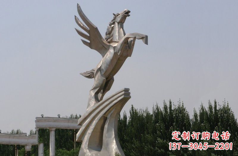 保定不锈钢飞马雕塑象征力量与灵动