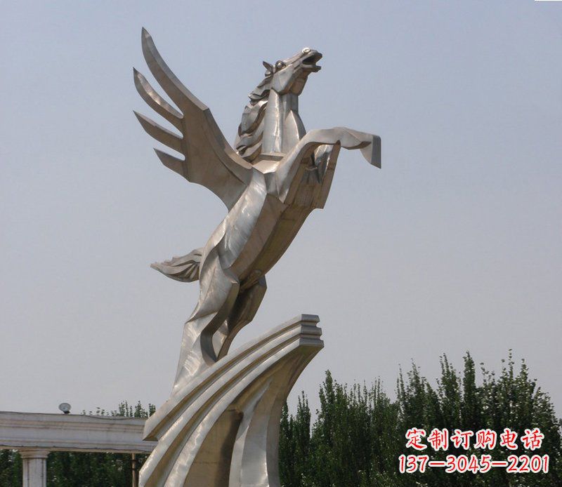 保定不锈钢飞马公园雕塑
