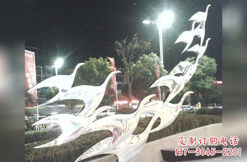保定不锈钢大雁雕塑一种高雅的艺术美学