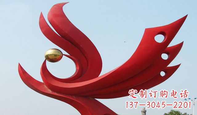 保定不锈钢凤凰雕塑象征着美丽与智慧