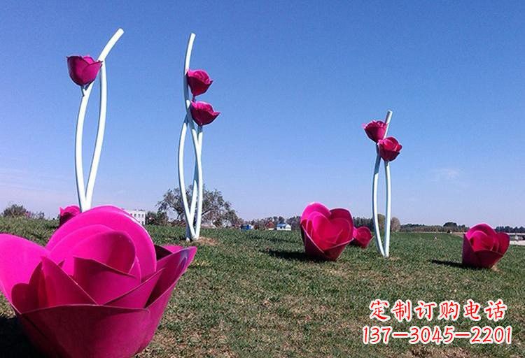 保定不锈钢玫瑰雕塑美丽的艺术之作