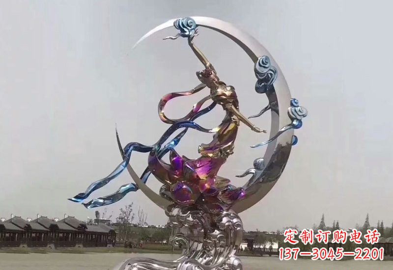 保定不锈钢公园嫦娥奔月雕塑