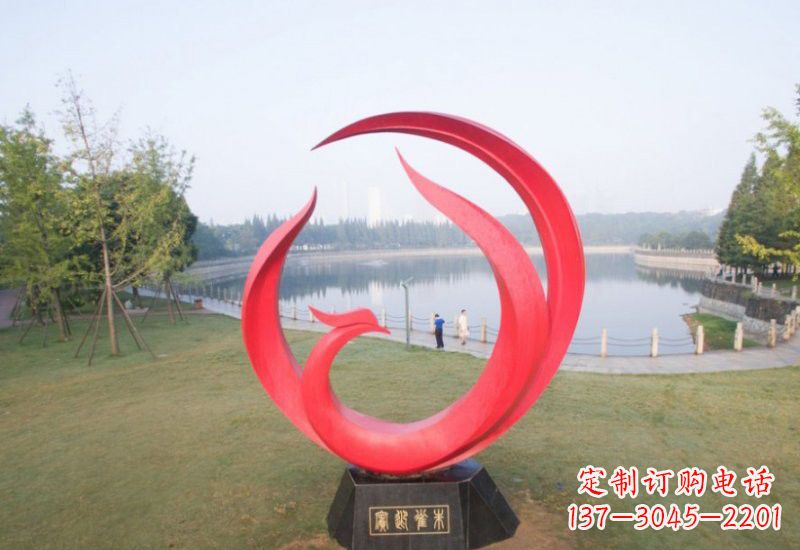 保定不锈钢公园抽象凤凰雕塑