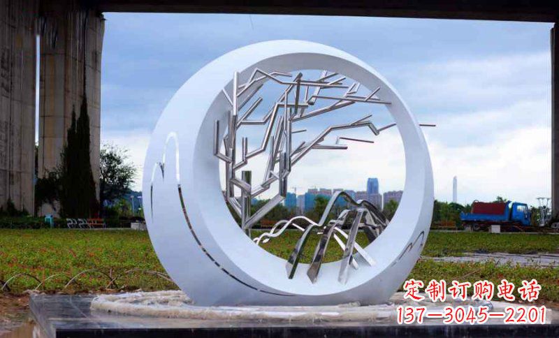 保定不锈钢公园抽象树枝雕塑