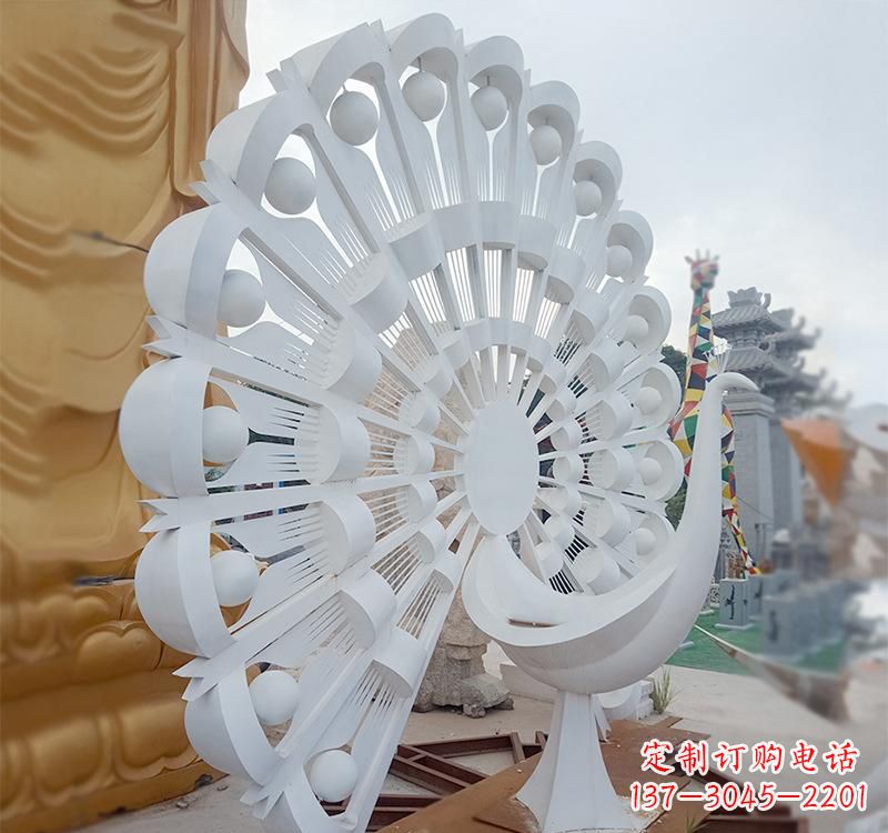 保定不锈钢公园动物孔雀雕塑