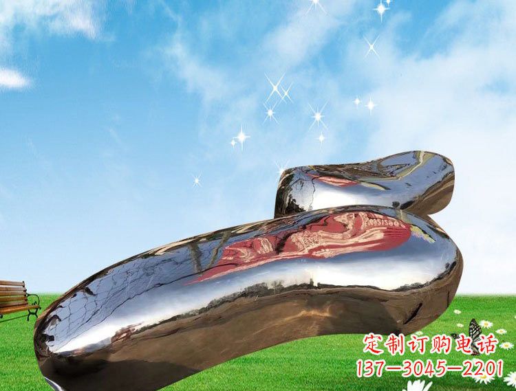 保定不锈钢公园鹅卵石镜面雕塑