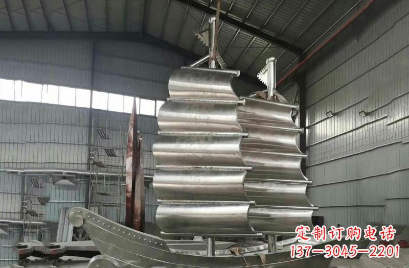 保定不锈钢帆船雕塑海洋的象征