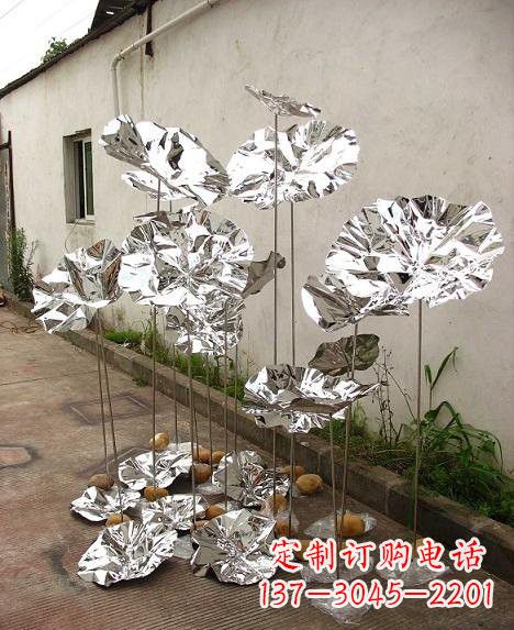 保定不锈钢公园镜面荷叶雕塑