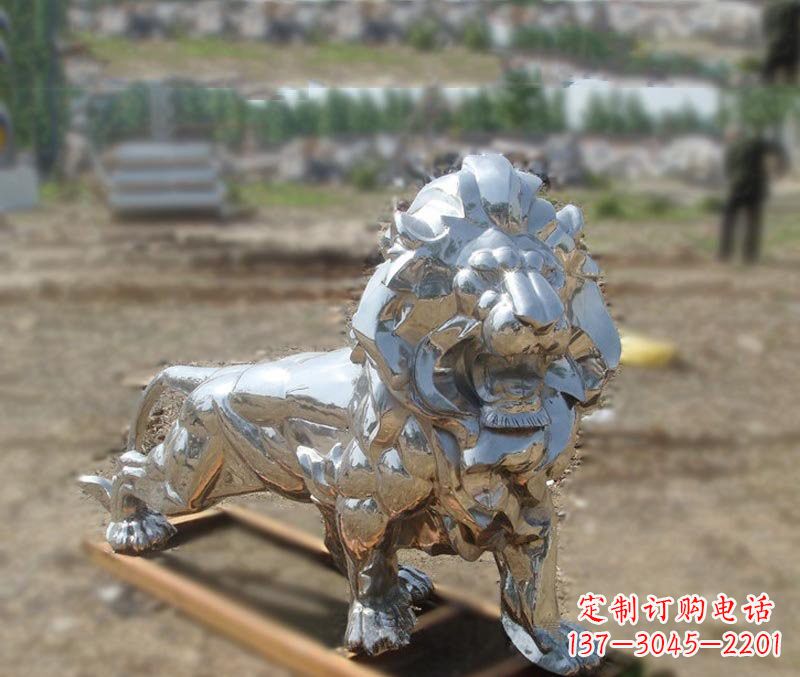 保定不锈钢雕刻的狮子