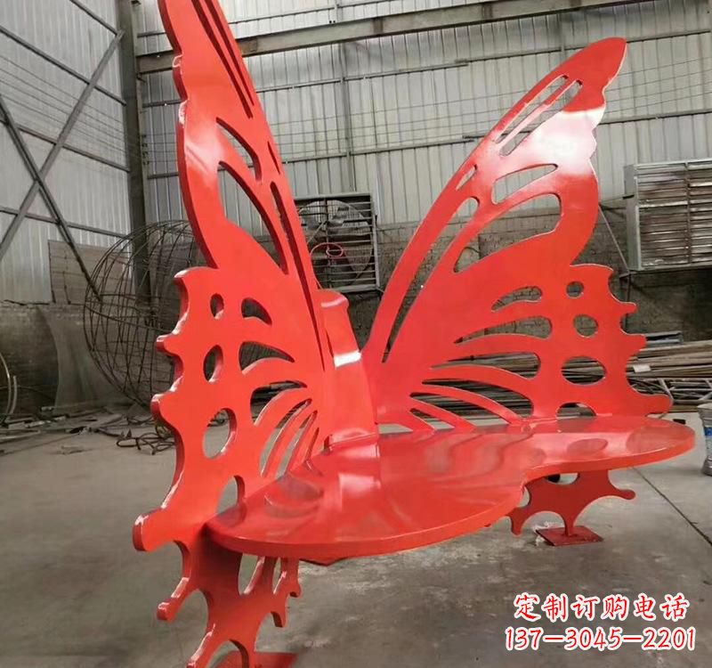 保定不锈钢蝴蝶座椅雕塑美丽的艺术作品