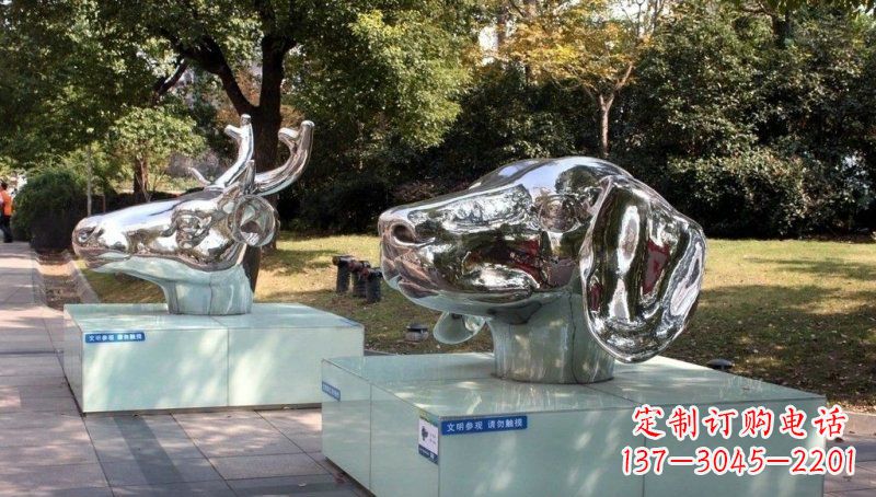 保定不锈钢十二生肖动物头像雕塑的魅力