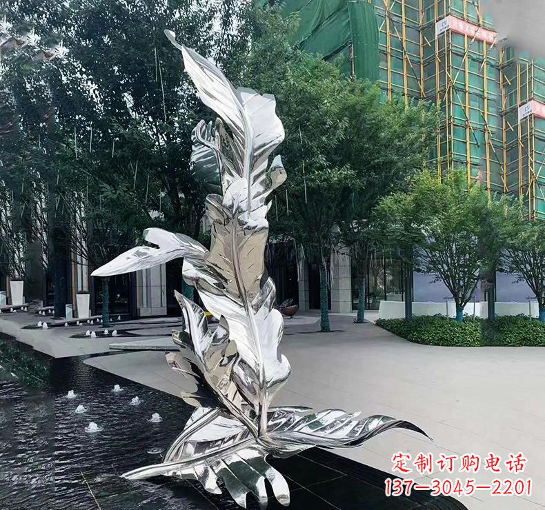 保定不锈钢公园树叶雕塑精美绝伦