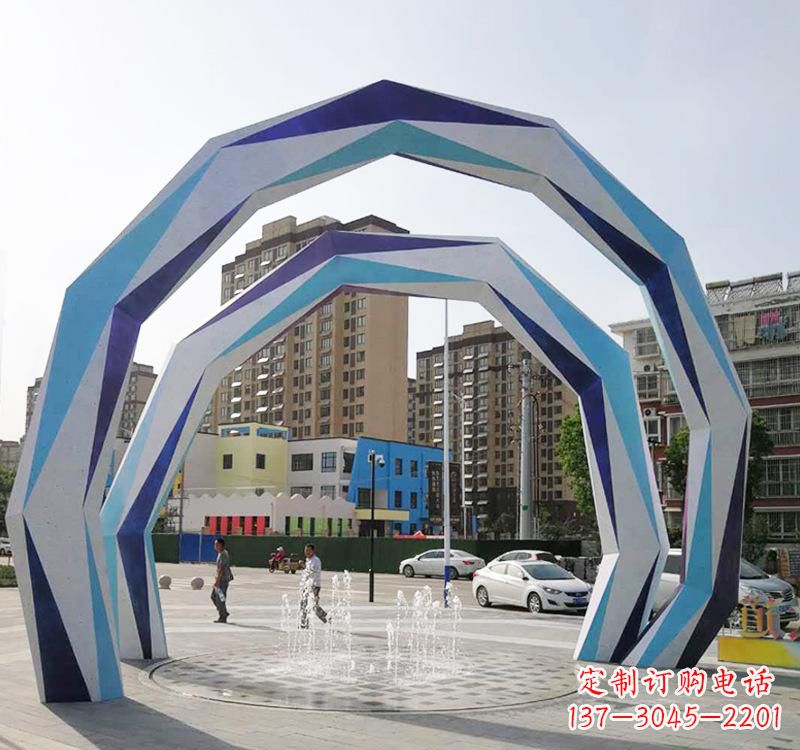 保定不锈钢拱门雕塑令人惊叹的艺术品
