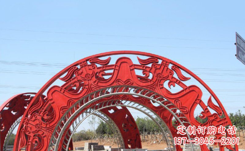 保定不锈钢拱门雕塑美丽的艺术精品