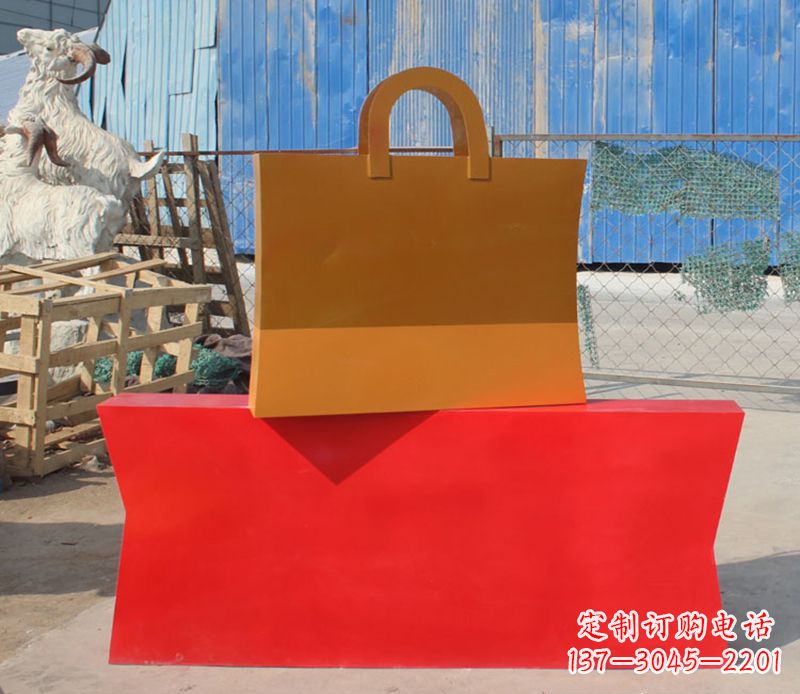 保定精美不锈钢购物袋雕塑