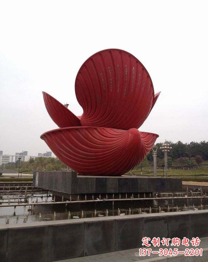 保定不锈钢贝壳喷泉雕塑——海洋之美无限