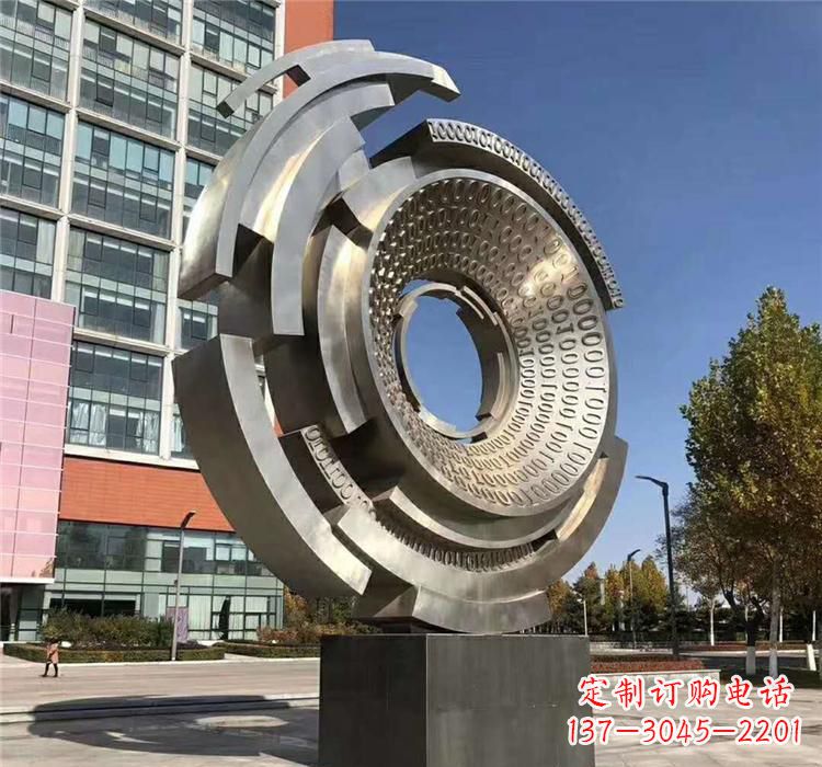 保定不锈钢齿轮雕塑流动的美丽