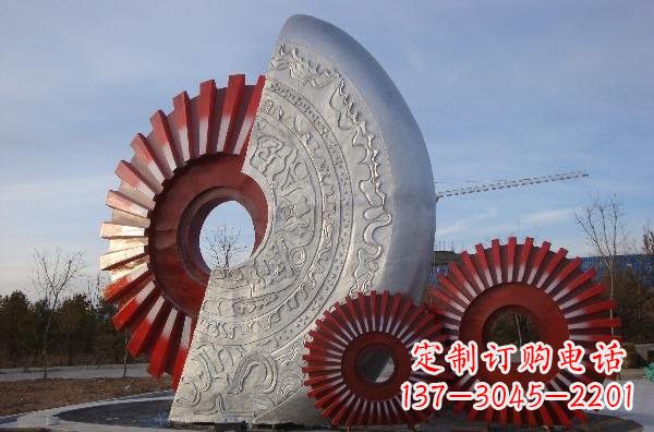 保定不锈钢齿轮雕塑精致而精美