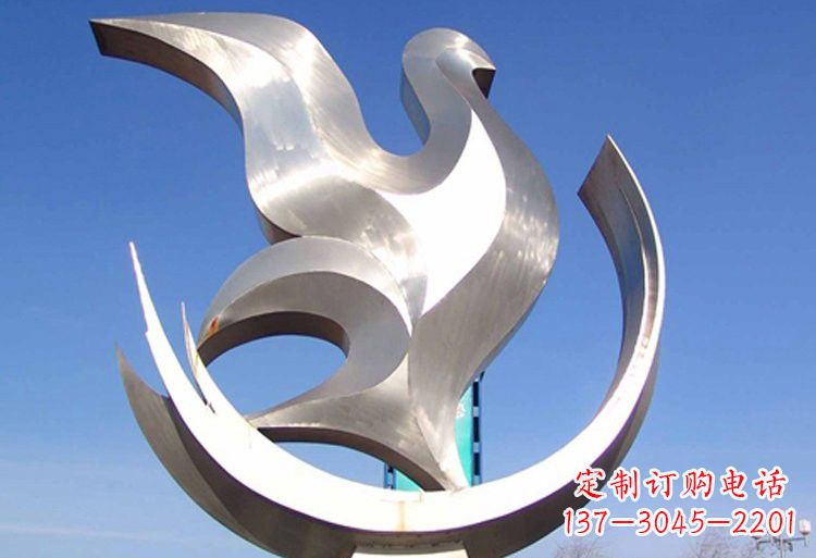 保定不锈钢广场抽象鸽子雕塑