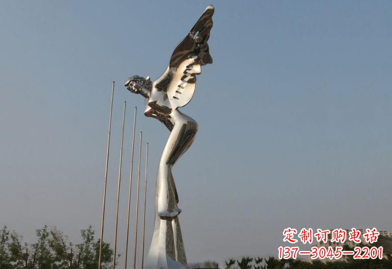 保定不锈钢广场抽象天使雕塑