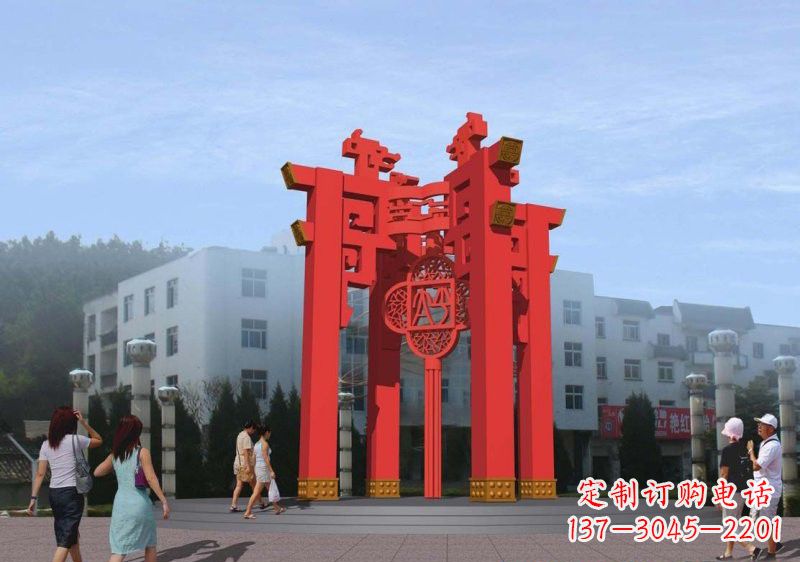 保定不锈钢广场大型抽象灯笼设计图雕塑