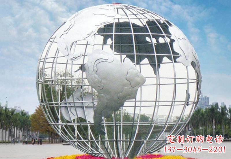 保定不锈钢地球雕塑象征着和平与友谊