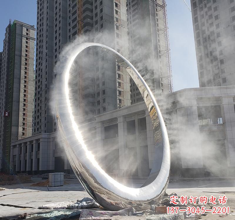 保定不锈钢圆环雕塑给城市带来独特美感
