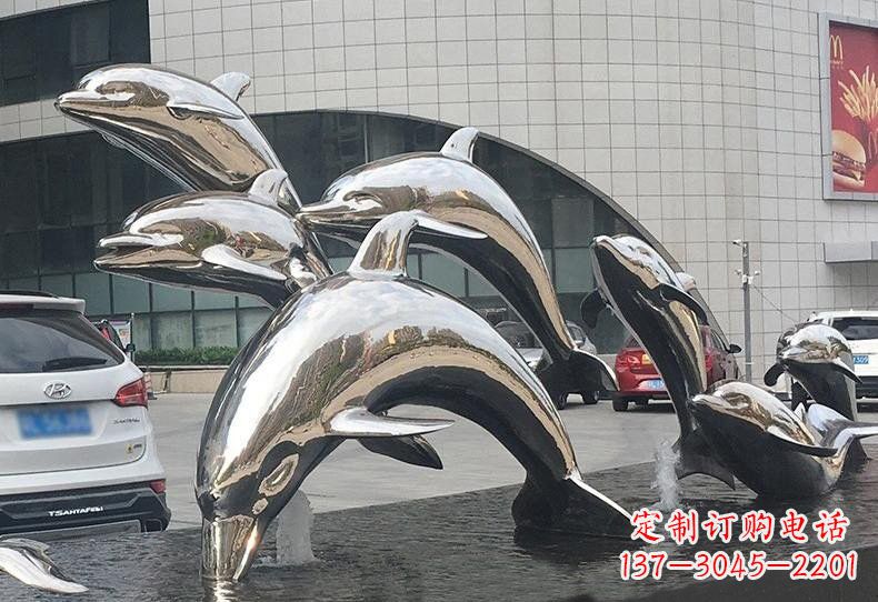保定不锈钢海豚雕塑——精美绝伦
