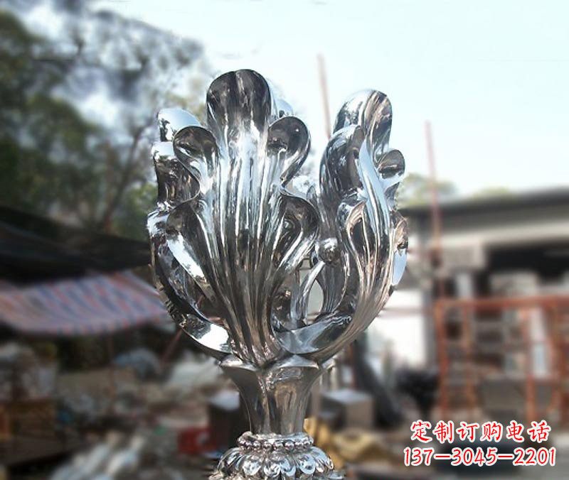 保定不锈钢广场镜面紫荆花雕塑