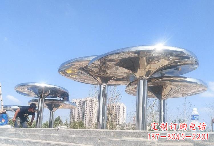 保定不锈钢广场凉亭雕塑——精美雕塑点缀美丽环境
