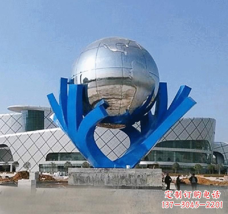 保定不锈钢广场手托地球雕塑