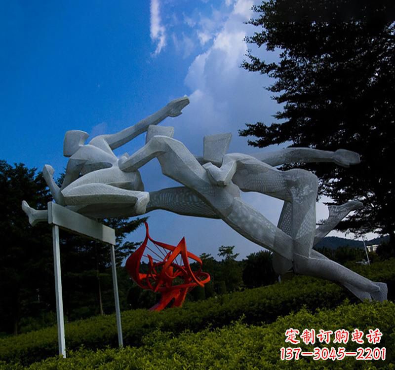 保定不锈钢中的运动员雕塑