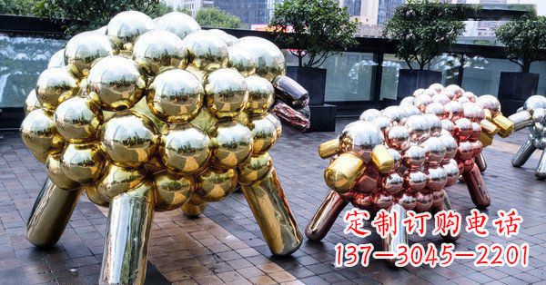 保定不锈钢动物雕塑肖恩的小羊