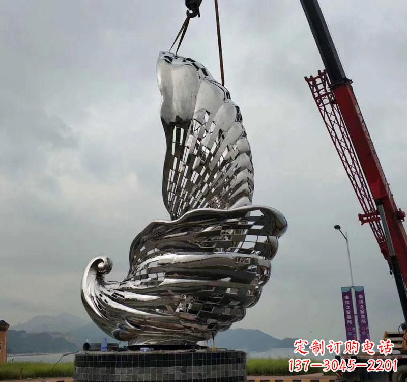 保定不锈钢海螺雕塑象征着海洋的美丽