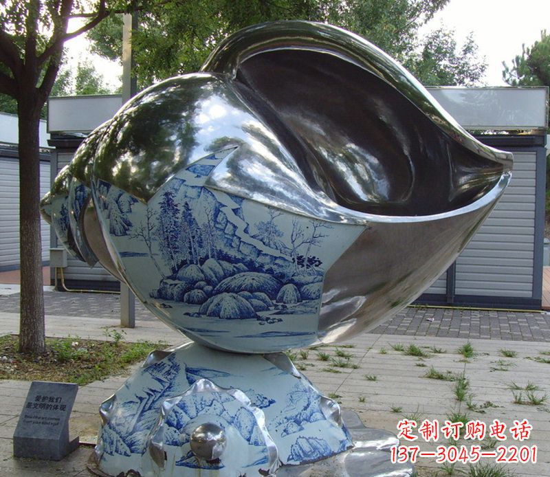 保定不锈钢海螺雕塑精致美观的艺术品