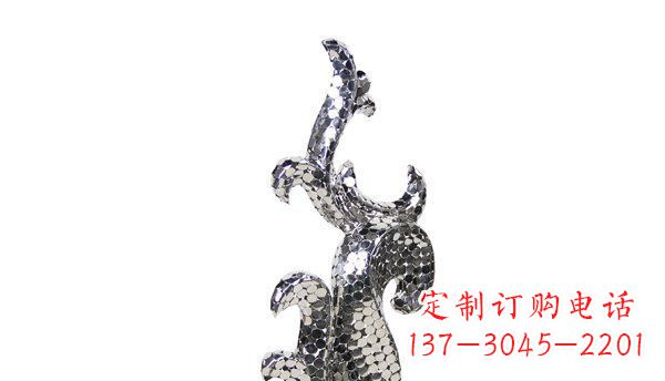 保定不锈钢海豚抽象雕塑精致的海洋之美